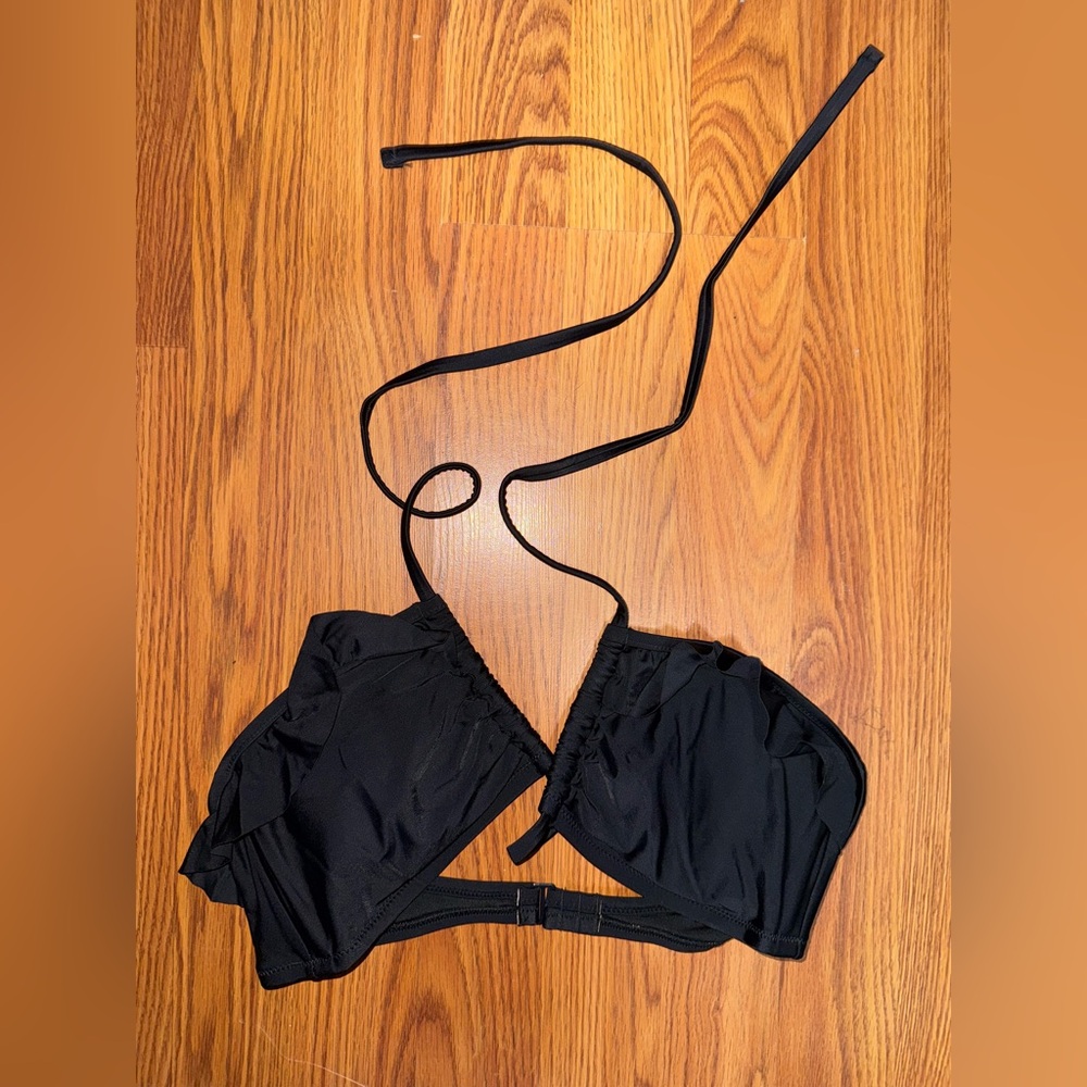 Aerie Black Halter Bikini Top